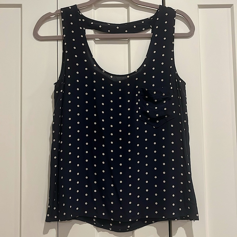 YaYa Aflalo Designer Silk Polka Dot Blouse